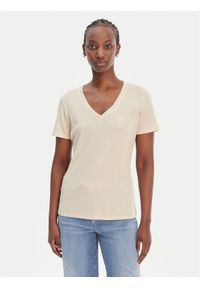 Liu Jo Sport T-Shirt TA6175 J3845 Écru Regular Fit. Materiał: wiskoza. Styl: sportowy #1