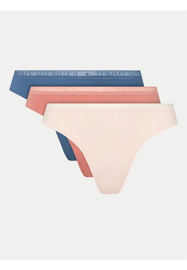 TOMMY HILFIGER - Tommy Hilfiger Komplet stringów UW0UW04890 Kolorowy. Materiał: bawełna. Wzór: kolorowy