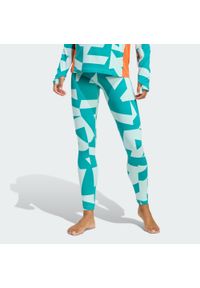 Adidas - Legginsy bazowe Multi Synthetic Base Layer. Kolor: niebieski, pomarańczowy, wielokolorowy. Technologia: ClimaCool (Adidas). Sezon: lato. Sport: turystyka piesza #1