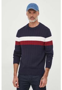 TOMMY HILFIGER - Tommy Hilfiger sweter bawełniany kolor biały. Kolor: biały. Materiał: bawełna. Długość rękawa: długi rękaw. Długość: długie #1