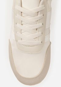 Renee - Beżowe Sneakersy w Stylu Klasycznych Tenisówek z Marszczeniem z Tyłu Aiglise. Okazja: na co dzień. Kolor: beżowy. Materiał: jeans #7