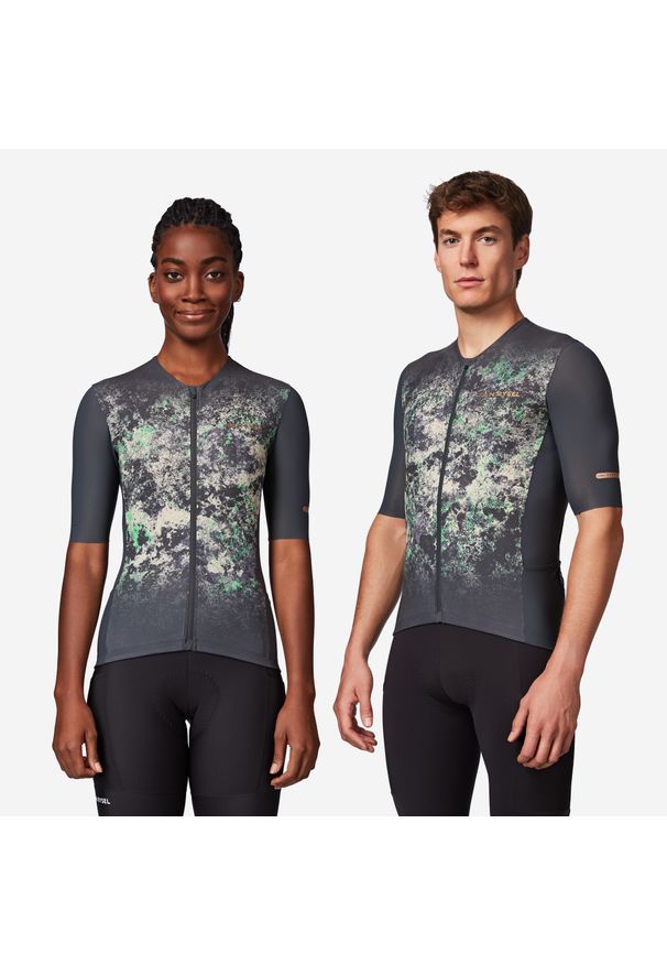 VAN RYSEL - Koszulka rowerowa szosowa Van Rysel EDR Ultra unisex krótki rękaw. Kolor: szary. Materiał: mesh. Długość rękawa: krótki rękaw. Długość: krótkie. Sport: kolarstwo