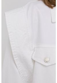 Silvian Heach kurtka jeansowa damska kolor biały przejściowa oversize. Kolor: biały. Materiał: jeans. Wzór: gładki