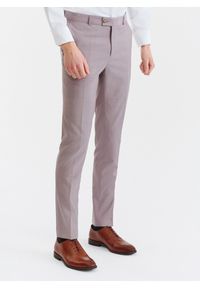 Pako Lorente - PAKO LORENTE – Gładkie różowe spodnie garniturowe męskie. Kolor: różowy. Materiał: wełna. Wzór: gładki #3