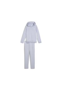 Puma - Młodzieżowy dres z kapturem i metalicznym wykończeniem PUMA Cool Weather Blue. Kolor: niebieski. Materiał: dresówka. Styl: młodzieżowy