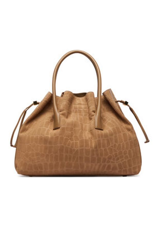 Elisabetta Franchi Torebka BS-19H-61E2-V890 Beżowy. Kolor: beżowy. Materiał: skórzane, zamszowe