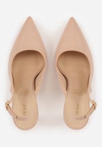 Born2be - Beżowe Szpilki VICES z Odkrytą Piętą i Skórzaną Wkładką Kiladria. Okazja: na co dzień, na spotkanie biznesowe. Zapięcie: sprzączka. Kolor: beżowy. Materiał: skóra. Obcas: na szpilce. Styl: casual, biznesowy, elegancki, klasyczny #2