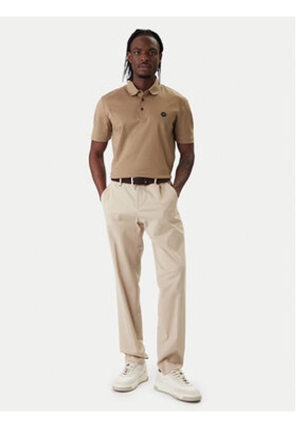 BOSS Polo Parris 01 50555829 Khaki Regular Fit. Typ kołnierza: polo. Kolor: brązowy. Materiał: bawełna