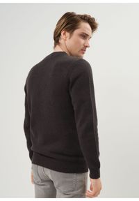 Ochnik - Ciemnoszary sweter męski z wyszytym logo SWEMT-0138-91(Z23). Kolor: szary. Materiał: bawełna #4