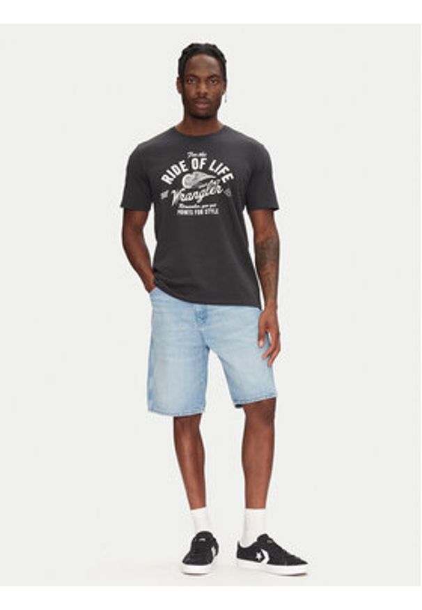 Wrangler Szorty jeansowe Frontier 112362492 Niebieski Relaxed Fit. Kolor: niebieski. Materiał: bawełna