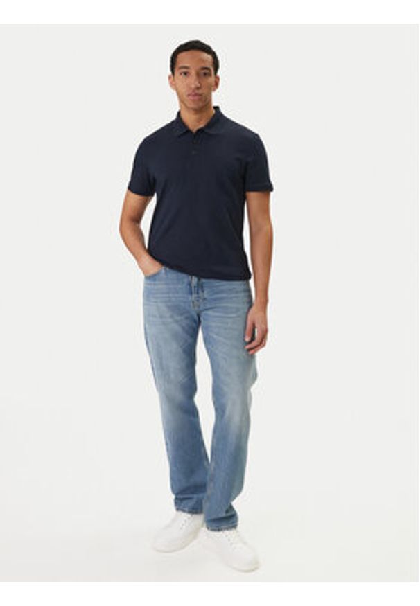 Calvin Klein Jeans Polo Classic Monogram LV04RD255G Granatowy Regular Fit. Typ kołnierza: polo. Kolor: niebieski. Materiał: bawełna