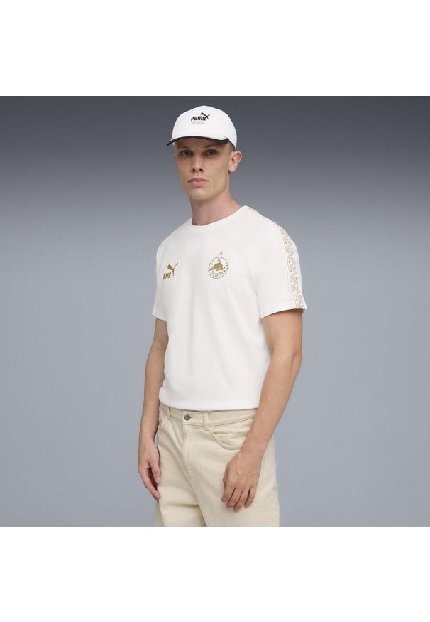 Puma - Męska koszulka FC Red Bull Salzburg KING PUMA White Matte Gold Beige. Kolor: biały, wielokolorowy, beżowy. Sport: piłka nożna