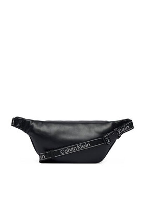 Calvin Klein Nerka Bold Logo Webbing LV04D3419G Czarny. Kolor: czarny. Materiał: skóra