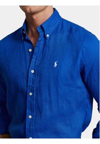 Polo Ralph Lauren Koszula 710829443025 Niebieski Slim Fit. Typ kołnierza: polo. Kolor: niebieski. Materiał: len #6