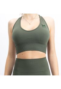 XTREME - Top sportowy damski Xtreme Sportswear. Kolor: zielony. Materiał: elastan, poliamid. Sport: bieganie, fitness #1