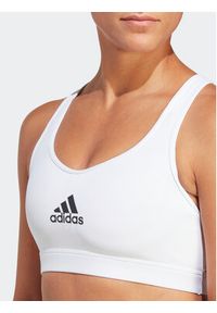 Adidas - adidas Biustonosz sportowy PowerReact Train Medium-Support HR2889 Biały. Kolor: biały. Materiał: syntetyk #4