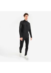 KIPSTA - Bluza piłkarska Kipsta CLR półsuwak. Kolor: wielokolorowy, czarny, szary. Materiał: materiał, skóra. Sport: piłka nożna