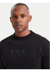 Karl Lagerfeld - KARL LAGERFELD Bluza 705074 564953 Czarny Regular Fit. Typ kołnierza: dekolt w karo. Kolor: czarny. Materiał: bawełna #2