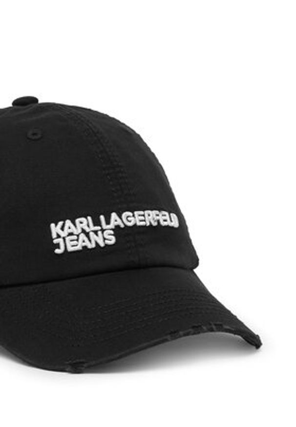 Karl Lagerfeld Jeans Czapka z daszkiem B2W33072 Czarny. Kolor: czarny. Materiał: bawełna