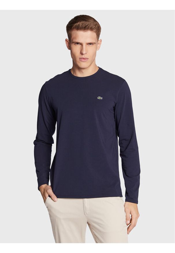 Lacoste Longsleeve TH0990 Granatowy Regular Fit. Kolor: niebieski. Materiał: bawełna. Długość rękawa: długi rękaw