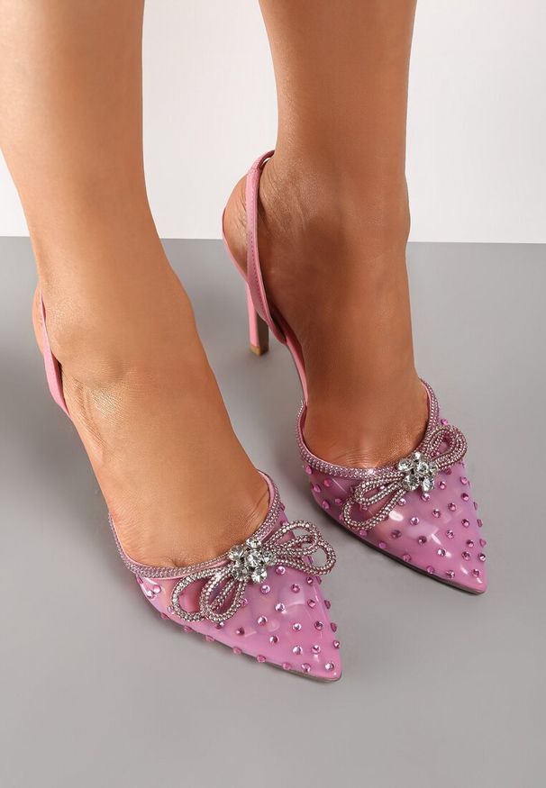 Renee - Różowe Sandały Agassa. Nosek buta: szpiczasty. Kolor: różowy. Styl: elegancki
