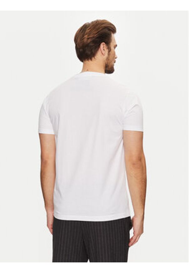 Karl Lagerfeld - KARL LAGERFELD T-Shirt 755426 551242 Biały Regular Fit. Typ kołnierza: dekolt w karo. Kolor: biały. Materiał: bawełna