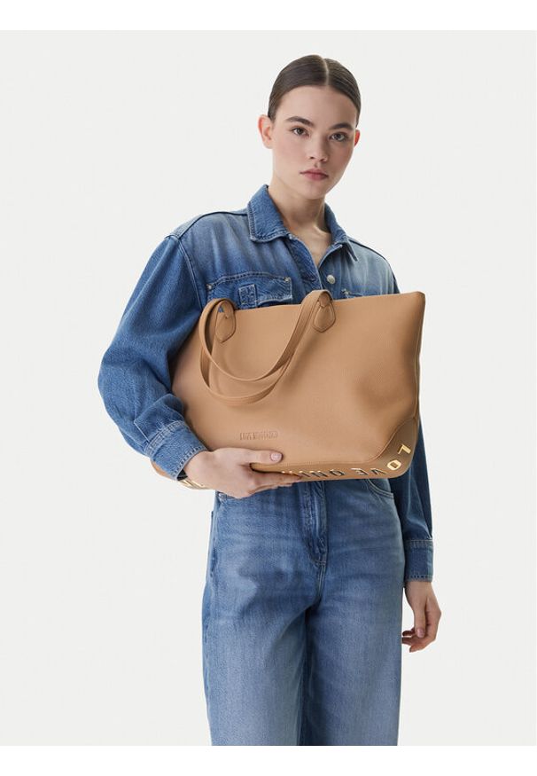 Love Moschino - LOVE MOSCHINO Torebka JC4121PP1OLT0104 Beżowy. Kolor: beżowy. Materiał: skórzane