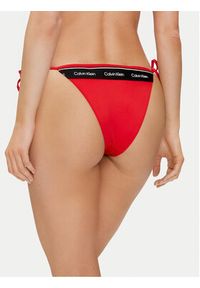 Calvin Klein Swimwear Dół od bikini KW0KW02431 Czerwony. Kolor: czerwony. Materiał: syntetyk