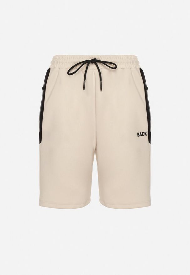 Born2be - Jasnobeżowe Szorty Dresowe z Bawełną i Sznurkami Naprelia. Okazja: na co dzień, na spacer. Kolor: beżowy. Materiał: bawełna, dresówka. Styl: klasyczny, casual, elegancki