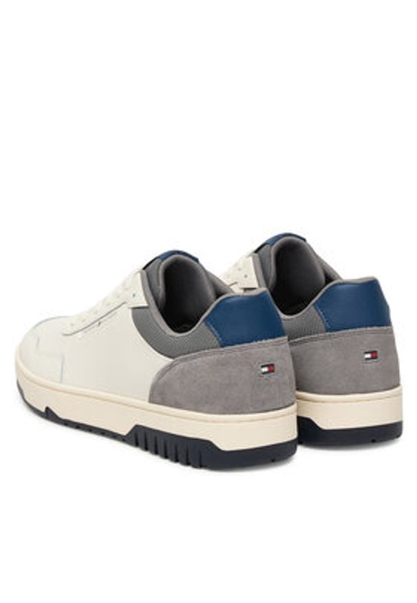 TOMMY HILFIGER - Tommy Hilfiger Sneakersy Th Basket Core Lite Lth/Suede FM0FM05714 Biały. Kolor: biały. Materiał: skóra