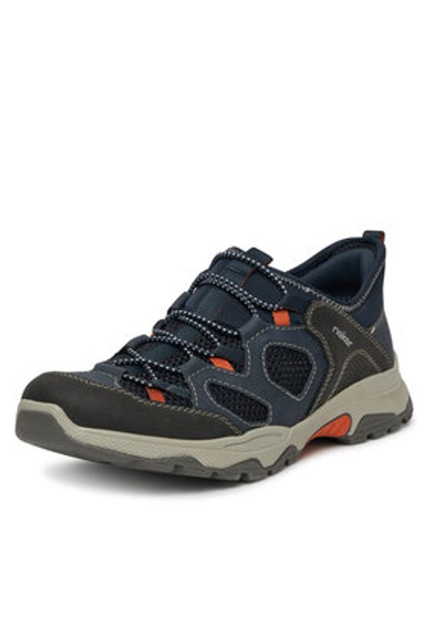 Rieker Sneakersy B8350-14 Granatowy. Kolor: niebieski. Materiał: syntetyk, materiał