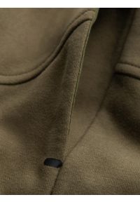 Ombre Clothing - Dopasowane krótkie męskie spodenki dresowe z nadrukami – oliwkowe V4 - Rozmiar: XL. Kolor: oliwkowy. Materiał: dresówka. Długość: krótkie. Wzór: nadruk. Styl: sportowy #5