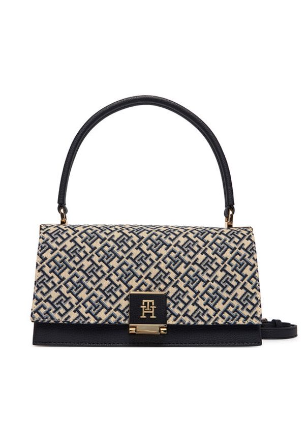 TOMMY HILFIGER - Tommy Hilfiger Torebka Th Her Med Crossover Jacqu AW0AW18638 Granatowy. Kolor: niebieski. Materiał: skórzane