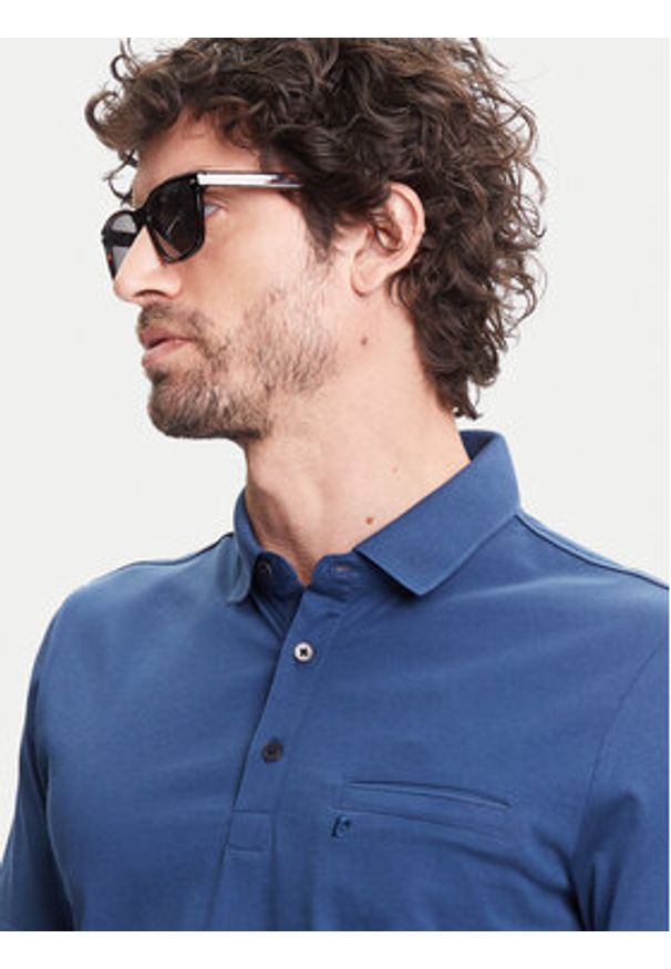 Pierre Cardin Polo C5 21514.2122 Granatowy Regular Fit. Typ kołnierza: polo. Kolor: niebieski. Materiał: bawełna
