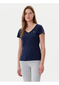Mustang T-Shirt Beverly 1016517 Granatowy Slim Fit. Kolor: niebieski. Materiał: bawełna