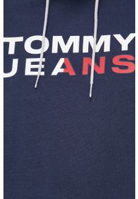 Tommy Jeans Bluza bawełniana DM0DM12375.PPYY męska kolor granatowy z kapturem z nadrukiem. Okazja: na co dzień. Typ kołnierza: kaptur. Kolor: niebieski. Materiał: bawełna. Wzór: nadruk. Styl: casual #2
