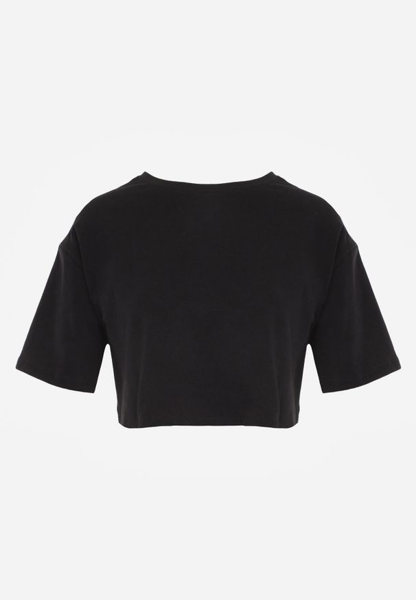 Born2be - Czarny Krótki T-shirt Oversize Lilu. Okazja: na co dzień. Kolor: czarny. Materiał: tkanina, bawełna. Długość: krótkie. Sezon: lato, wiosna. Styl: elegancki, casual