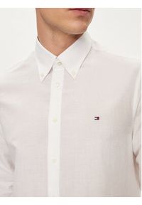 TOMMY HILFIGER - Tommy Hilfiger Koszula MW0MW34632 Biały Slim Fit. Kolor: biały. Materiał: len, bawełna #4