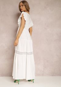 Renee - Biała Sukienka Callamene. Kolor: biały. Materiał: wiskoza, koronka. Wzór: gładki, ażurowy, aplikacja, bez wzorów. Sezon: lato. Długość: maxi #5