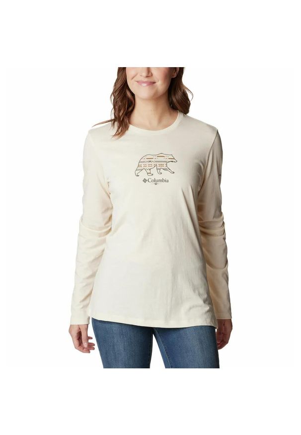 columbia - Koszulka z długiem rękawem Damska Columbia Hidden Haven LS Tee Longsleeve. Kolor: beżowy. Długość rękawa: długi rękaw. Sport: turystyka piesza
