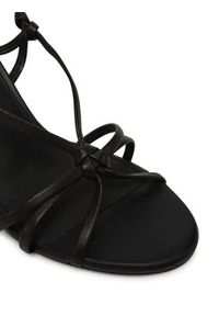 TOMMY HILFIGER - Tommy Hilfiger Sandały Leather Knots Wedge Sandal FW0FW08417 Czarny. Kolor: czarny. Materiał: skóra #4