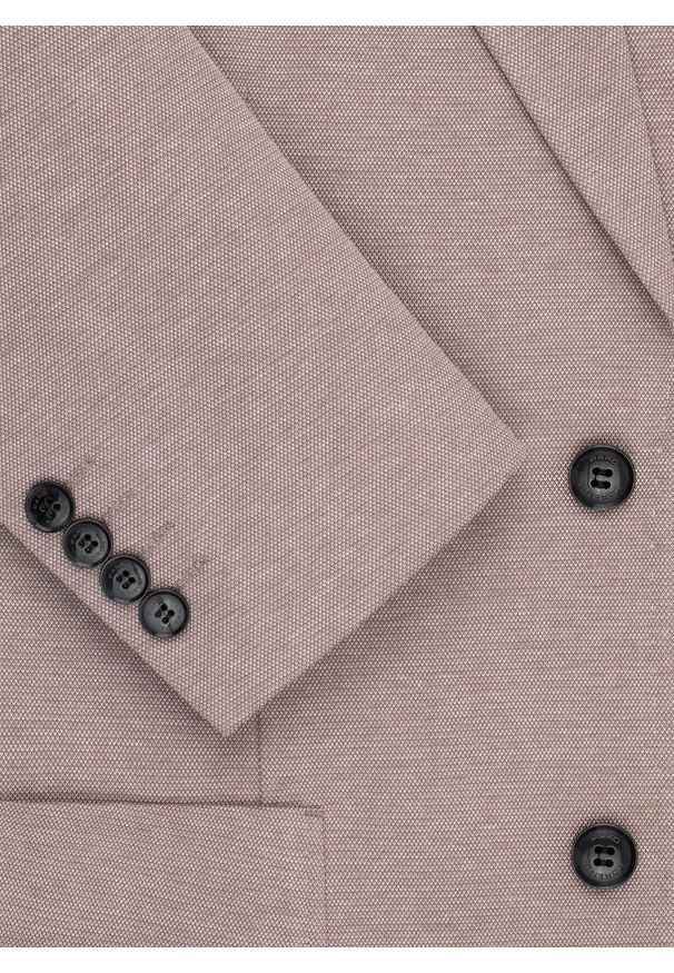 Pako Lorente - Beżowa marynarka melanż. Okazja: na co dzień. Kolor: beżowy. Materiał: dzianina, poliester, bawełna. Wzór: melanż. Sezon: wiosna. Styl: casual