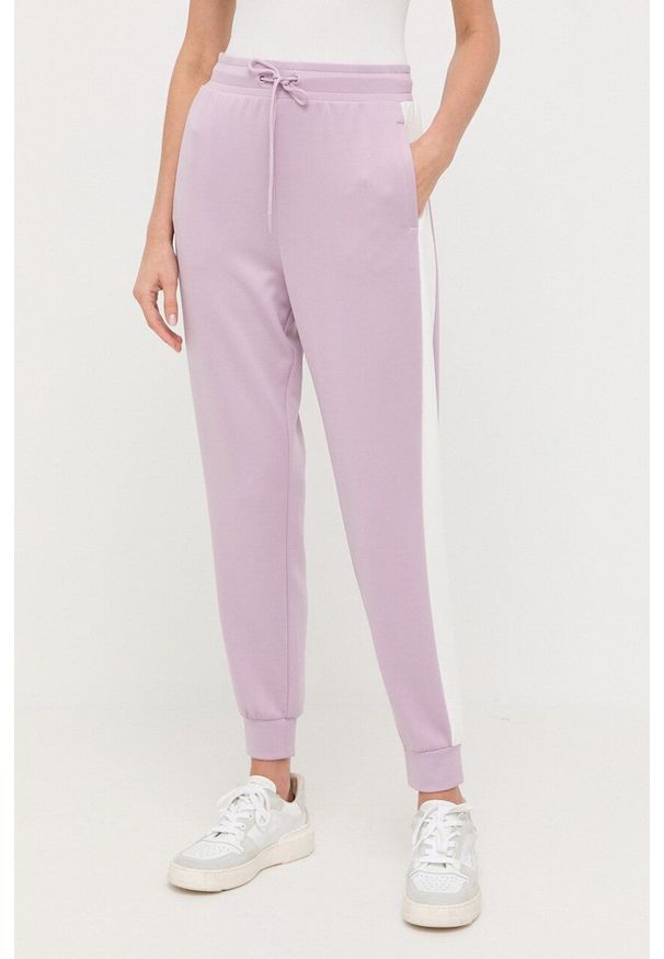 Max Mara Leisure spodnie dresowe kolor fioletowy wzorzyste. Kolor: fioletowy. Materiał: dresówka
