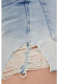 TwinSet - Twinset szorty jeansowe damskie gładkie high waist. Stan: podwyższony. Kolor: niebieski. Materiał: jeans. Wzór: gładki #3