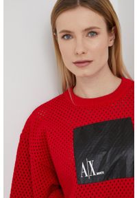 Armani Exchange sweter 3LYM1Z.YMH8Z damski kolor czerwony. Kolor: czerwony. Materiał: dzianina. Długość rękawa: długi rękaw. Długość: długie #2
