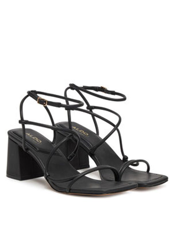 Aldo Sandały Harmonni 13768228 Czarny. Kolor: czarny. Materiał: skóra