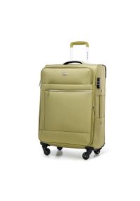 Wittchen - Średnia walizka miękka z błyszczącym suwakiem z przodu zielona. Kolor: zielony. Materiał: poliester. Styl: elegancki #10