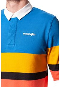 Wrangler - WRANGLER POLO LS RUGBY POLO DEEP WATER W7B73GSDF. Typ kołnierza: polo. Kolor: czerwony. Długość rękawa: długi rękaw