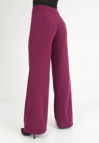 Born2be - Fioletowe Spodnie Szerokie High Waist Iners. Stan: podwyższony. Kolor: fioletowy. Materiał: tkanina #7