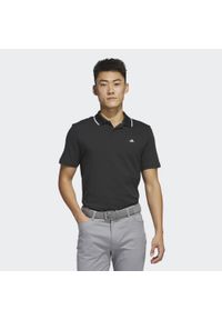 Adidas - Go-To Piqué Golf Polo Shirt. Typ kołnierza: golf, polo. Kolor: czarny. Materiał: materiał